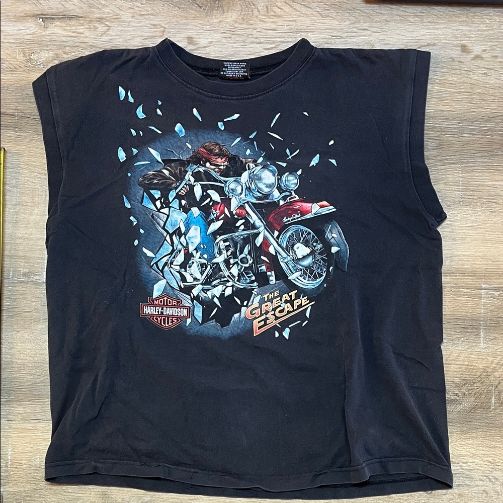 Vintage Harley-Davidson Tee with Motorcycle Graphic